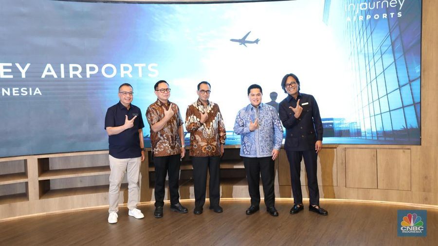 Peresmian Merger PT Angkasa Pura 1 dan PT Angkasa Pura 2 menjadi PT Angkasa Pura Indonesia, di kantor InJourney, Gedung Sarinah Lantai 14, Jakarta, Senin (9/9/2024). (վ/Tri Susilo)