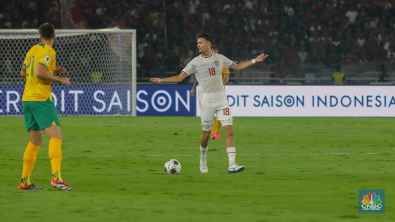 Laga Timnas Indonesia malwan Australia di Stadion Utama Gelora Bung Karno (SUGBK), Senayan, Jakata, Selasa (10/9/2024). (CNBC Indonesia/Faisal Rahman)