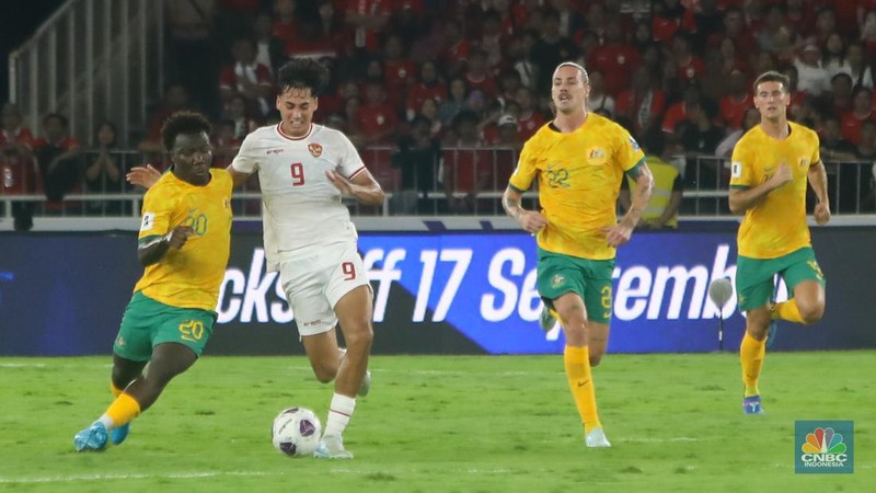 Laga Timnas Indonesia malwan Australia di Stadion Utama Gelora Bung Karno (SUGBK), Senayan, Jakata, Selasa (10/9/2024). (CNBC Indonesia/Faisal Rahman)