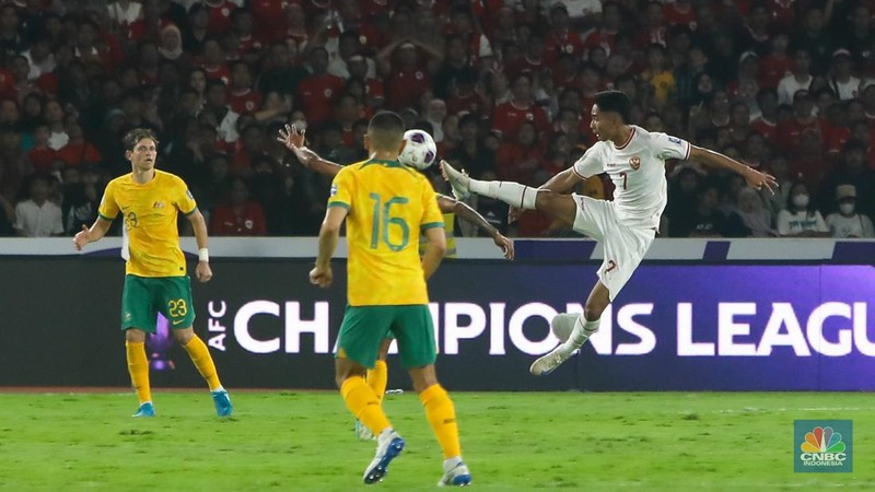 Laga Timnas Indonesia malwan Australia di Stadion Utama Gelora Bung Karno (SUGBK), Senayan, Jakata, Selasa (10/9/2024). (CNBC Indonesia/Faisal Rahman)