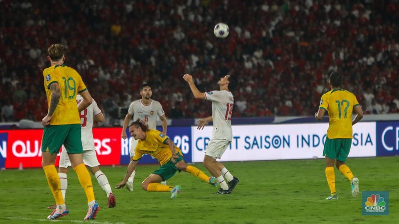 Laga Timnas Indonesia malwan Australia di Stadion Utama Gelora Bung Karno (SUGBK), Senayan, Jakata, Selasa (10/9/2024). (CNBC Indonesia/Faisal Rahman)