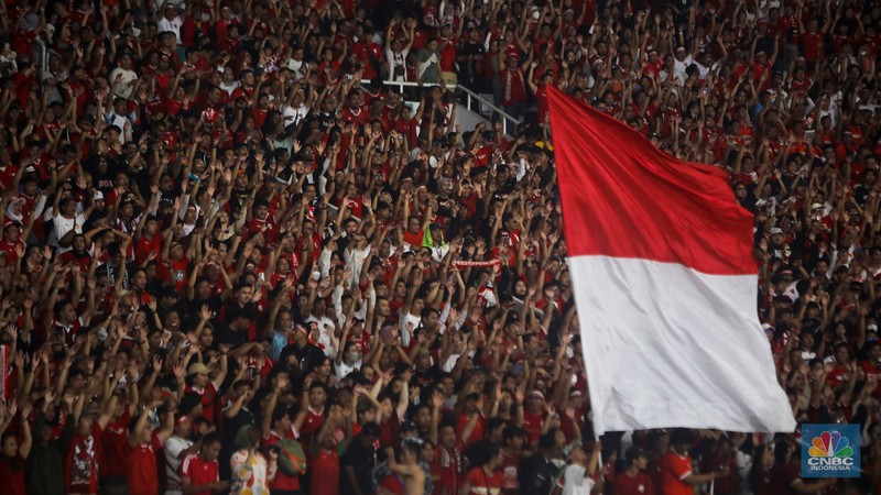 Laga Timnas Indonesia malwan Australia di Stadion Utama Gelora Bung Karno (SUGBK), Senayan, Jakata, Selasa (10/9/2024). (CNBC Indonesia/Faisal Rahman)