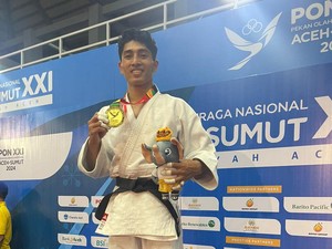 Atlet Judo Polri Sumbang Emas Untuk Provinsi Bali di Pon XXI Aceh Sumut
