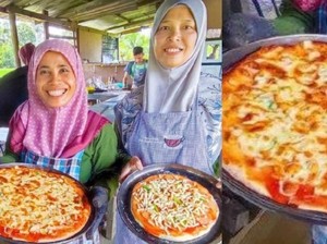 Menarik Perhatian! Kedua Istri dari Pria Ini Akur Jualan Pizza Bersama