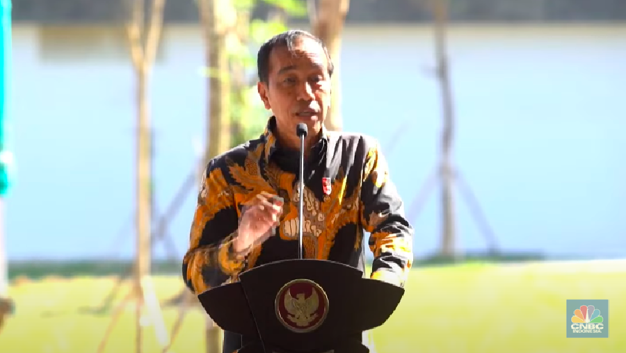 Presiden Joko Widodo saat peresmian Hotel Nusantara Swissotel dan Groundbreaking Nusantara Mall Duty Free, IKN. (YouTube/Sekretariat Presiden)
