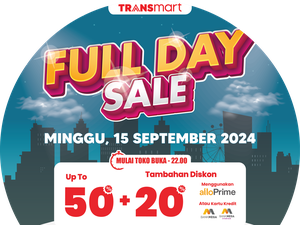 Banjir Diskon hingga 50% + 20% Cuma di Transmart Full Day Sale Besok!