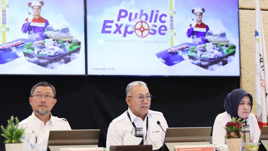 Direktur Utama PGN, Arief Setiawan Handoko dalam Public Expose. (Dok. PT PGN Tbk (PGAS))