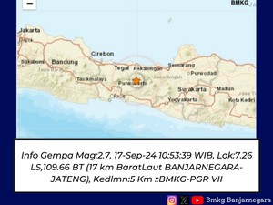 Lagi, Gempa Darat Goyang Banjarnegara Kali Ini M 2,7