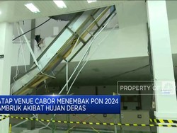 Video: Hujan Deras, Atap Venue Cabor Menembak PON 2024 Ambruk