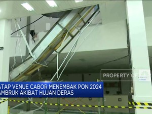 Video: Hujan Deras, Atap Venue Cabor Menembak PON 2024 Ambruk