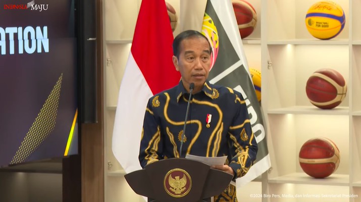 Presiden Jokowi Resmikan Kantor FIBA Indonesia, Jakarta, Selasa (17/9/2024). (Tangkapan Layar Youtube Sekretariat Presiden)