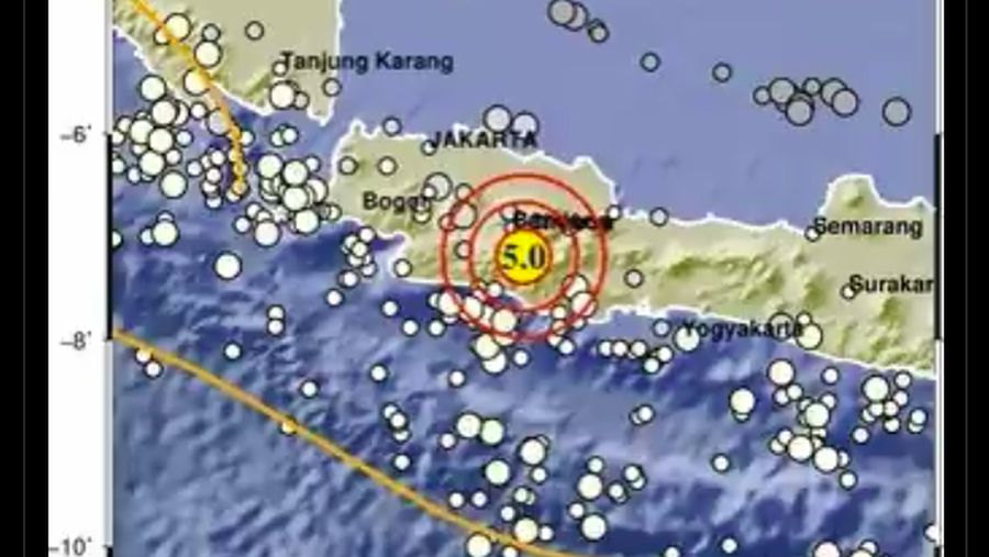 Gempa bumi mengguncang Kabupaten Bandung dengan magnitudo 5,0M. (X @infoBMKG)