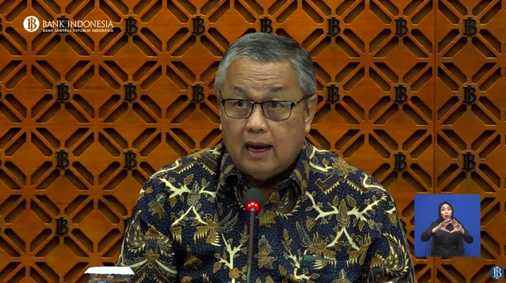 Gubernur Bank Indonesia, Perry Warjiyo saat memberikan Pengumuman Hasil Rapat Dewan Gubernur Bulanan Bulan September 2024. (Tangkapan Layar Youtube Bank Indonesia)