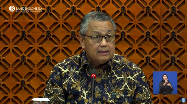 Gubernur Bank Indonesia, Perry Warjiyo saat memberikan Pengumuman Hasil Rapat Dewan Gubernur Bulanan Bulan September 2024. (Tangkapan Layar Youtube Bank Indonesia)