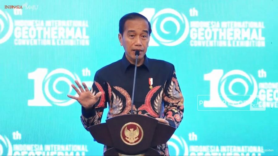 Presiden Jokowi membuka gelaran Indonesia International Geothermal Convention and Exhibition (IIGCE) ke-10 di Jakarta Convention Center (JCC) Rabu (18/9) pagi.
