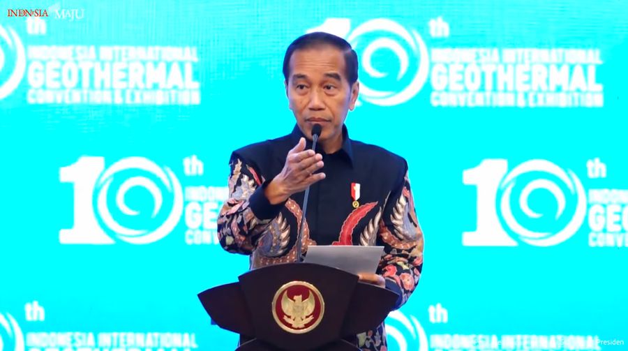 Presiden Joko Widodo memberikan sambutan dalam Pembukaan IIGCE, Jakarta, Rabu, (18/9/2024). (Tangkapan Layar Youtube Sekretariat Presiden)