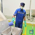Proses produksi dari ikan segar menjadi bubuk Hidrolisat Protein Ikan (HPI) yang akan menjadi susu ikan di Indramayu, Jawa Barat. (CNBC Indonesia/Martyasari Rizky)