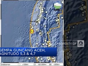  2 Gempa Guncang Aceh, Magnitudo 5,3 & 4,7