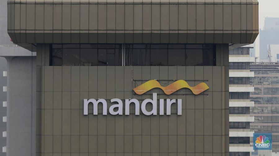 Ilustrasi Bank Mandiri. (վ/Muhammad Sabki)