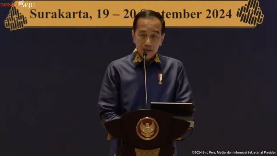Presiden Jokowi Resmikan Pembukaan Kongres ISEI & Seminar Nasional 2024, Surakarta,19 Sep 2024. (Tangkapan layar Biro Setpres RI)