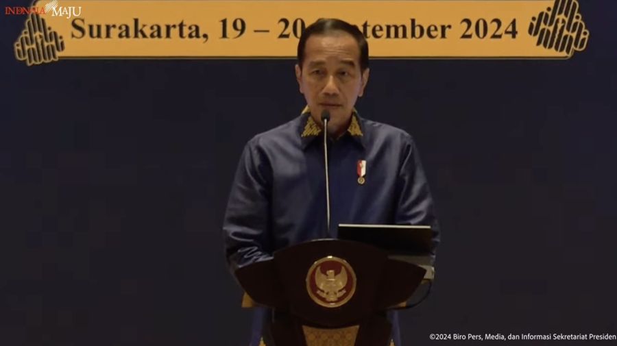 Presiden Jokowi Resmikan Pembukaan Kongres ISEI & Seminar Nasional 2024, Surakarta,19 Sep 2024. (Tangkapan layar Biro Setpres RI)