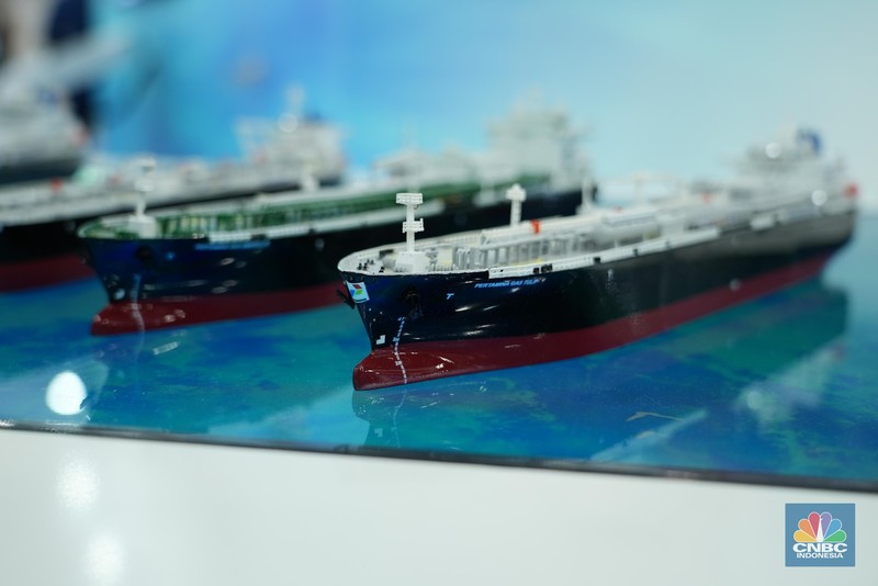 Suasana PT Pertamina International Shipping (PIS) dalam ajang Gastech 2024, pameran dan konferensi energi terbesar di dunia diadakan di Houston, Texas, Amerika Serikat. (CNBC Indonesia/Mohamad Triadiandono)