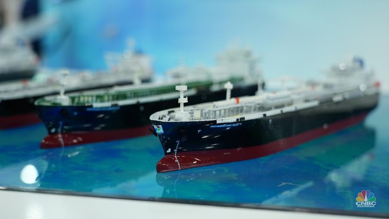 Suasana PT Pertamina International Shipping (PIS) dalam ajang Gastech 2024, pameran dan konferensi energi terbesar di dunia diadakan di Houston, Texas, Amerika Serikat. (CNBC Indonesia/Mohamad Triadiandono)