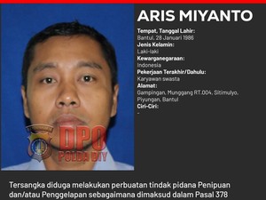Polisi Buru Aris Miyanto Tersangka Kasus Penggelapan, Ini Tampangnya