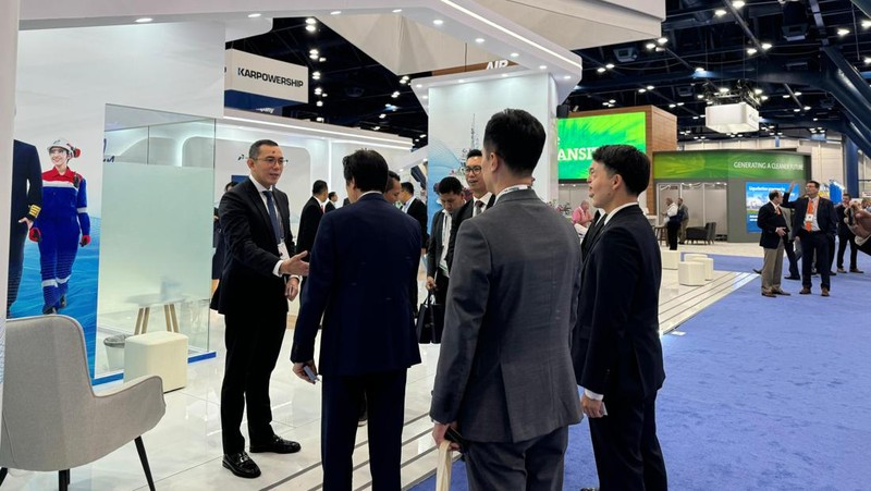 Suasana PT Pertamina International Shipping (PIS) dalam ajang Gastech 2024, pameran dan konferensi energi terbesar di dunia diadakan di Houston, Texas, Amerika Serikat. (CNBC Indonesia/Mohamad Triadiandono)