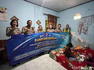 Polisi Santuni Gadis Yatim Piatu Pengidap Kanker di Kota Mojokerto