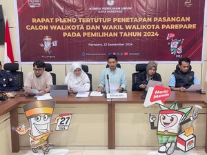 KPU Tetapkan 4 Paslon Pilwalkot Parepare, Ijazah Tasming Hamid Dinyatakan Sah