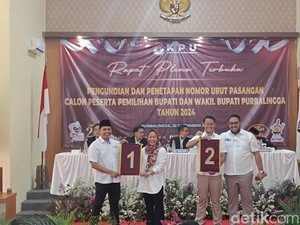 Nomor Urut Pilkada Purbalingga: Tiwi-Hendra 1, Fahmi-Dhimas 2
