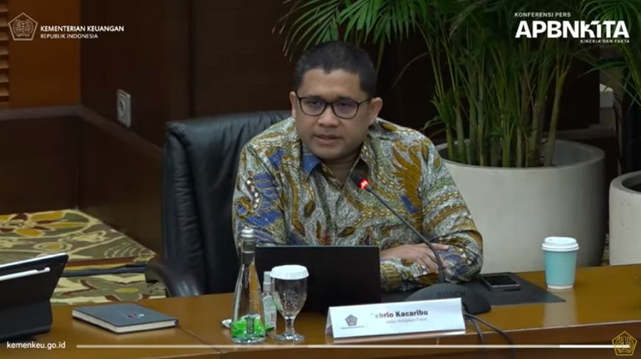Febrio Kacaribu saat konferensi Pers APBN KiTA. (Tangkapan Layar Youtube)