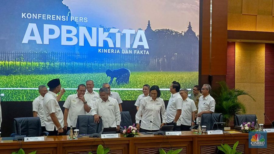 Konferensi Pers APBN KiTA (CNBC Indonesia/Rosseno Aji)