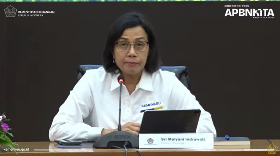 Menteri Keuangan Sri Mulyani saat menyampaikan Konferensi Pers APBN KiTA. (Tangkapan Layar Youtube)