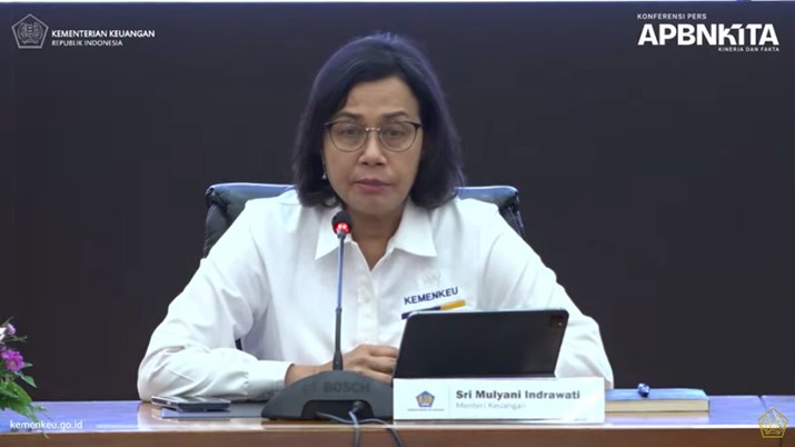Menteri Keuangan Sri Mulyani saat menyampaikan Konferensi Pers APBN KiTA. (Tangkapan Layar Youtube)