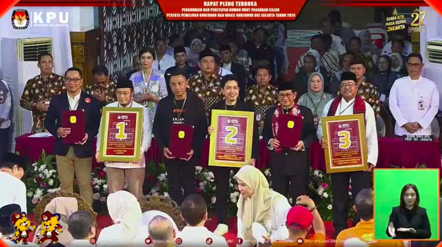 Pengundian dan Penetapan Nomor Urut Paslon Peserta Pemilihan Gubernur dan Wakil Gubernur DKI Jakarta