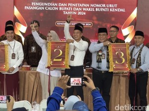 Nomor Urut Pilkada Kendal: Tika-Beny 1, Mirna-Riki 2, Basuki-Nashri 3