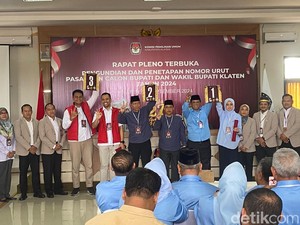 Nomor Urut Pilkada Klaten: Yoga-Sova 1, Herry-Wahyu 2, Hamenang-Benny 3