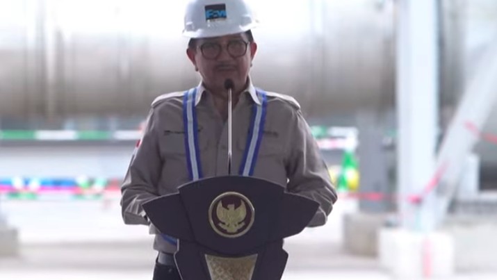 Presiden Direktur PT Freeport Indonesia Tony Wenas dalam Peresmian Produksi Smelter PT. Freeport Indonesia, Gresik, 23 September 2024. (Tangkapan Layar Youtube Sekretariat Presiden)