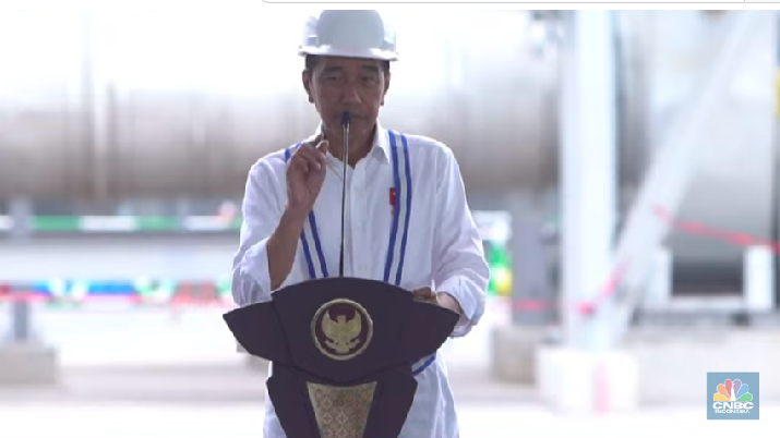 Presiden RI Jokowi dalam Peresmian Produksi Smelter PT. Freeport Indonesia, Gresik, 23 September 2024. (Tangkapan Layar Youtube Sekretariat Presiden)