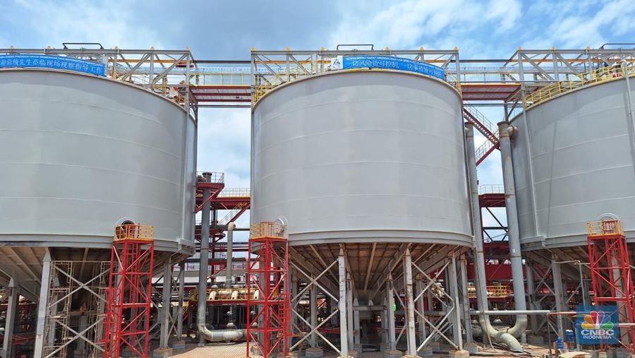Proyek Smelter Grade Alumina Refinery (SGAR) di Mempawah, Kalimantan Barat, yang dikelola PT Borneo Alumina Indonesia (BAI). (CNBC Indonesia/Khoirul Anam)