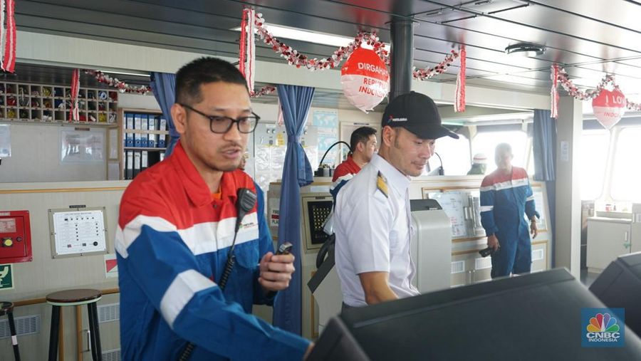 Media Visit Kapal Pertamina Gas 1 dan LPG Terminal Tanjung Sekong dalam rangka Anugerah Jurnalistik Pertamina 2024 di Banten, Senin (23/9/2024)/Elga Nurmutia