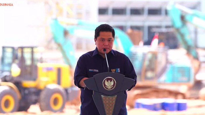 Menteri BUMN Erick Thohir saat Peresmian Injeksi Bauksit Perdana SGAR PT. Borneo Alumia Indonesia, Mempawah, 24 September 2024. (Tangkapan Layar Youtube)