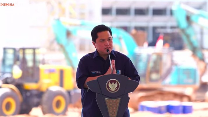Menteri BUMN Erick Thohir saat Peresmian Injeksi Bauksit Perdana SGAR PT. Borneo Alumia Indonesia, Mempawah, 24 September 2024. (Tangkapan Layar Youtube)