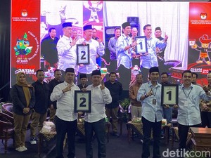 Nomor Urut Paslon Pilbup Madiun: Kaji Mbing-Sandhika 1, Hari-Purnomo 2