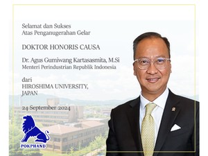 Menperin Agus Gumiwang Raih Gelar Doktor Kehormatan dari Hiroshima University