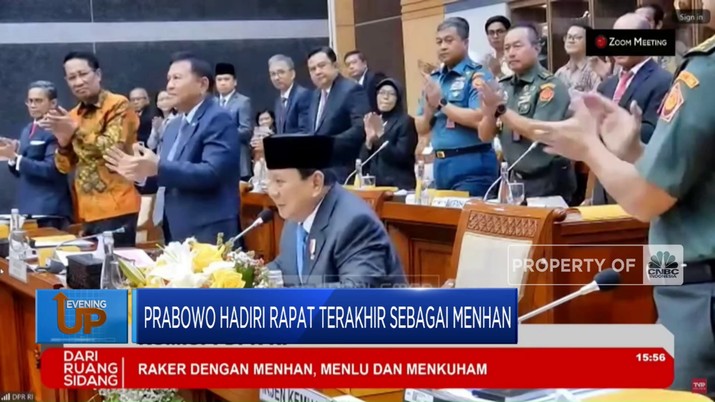 Prabowo Hadiri Rapat Terakhir Sebagai Menhan