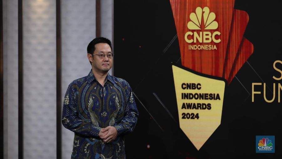 Presiden Direktur NH Korindo Sekuritas Indonesia, Han Suk Seo dalam program Road To CNBC Indonesia Awards 2024 di Jakarta, Rabu (25/9/2024). (CNBC Indonesia/Tri Susilo)