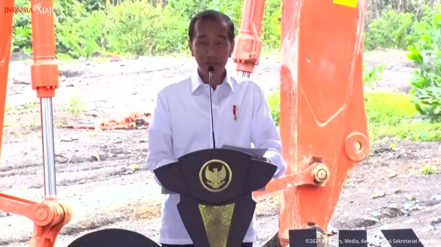 Presiden Joko Widodo (Jokowi) dalam Groundbreaking Delonix Nusantara, IKN, Rabu, (25/9/2024). (Tangkapan Layar Youtube Sekretariat Presiden)
